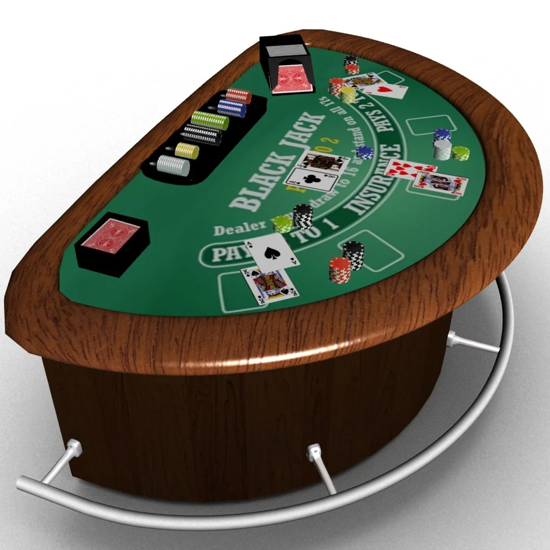 Mesa de blackjack profesional con cartas